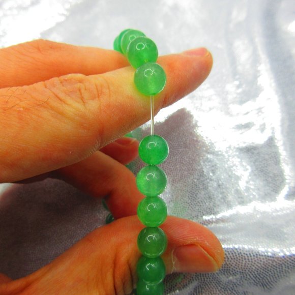 Green Aventurine 8mm Round 7" Stretchy Gemstone Bracelet - Picture 3 of 3